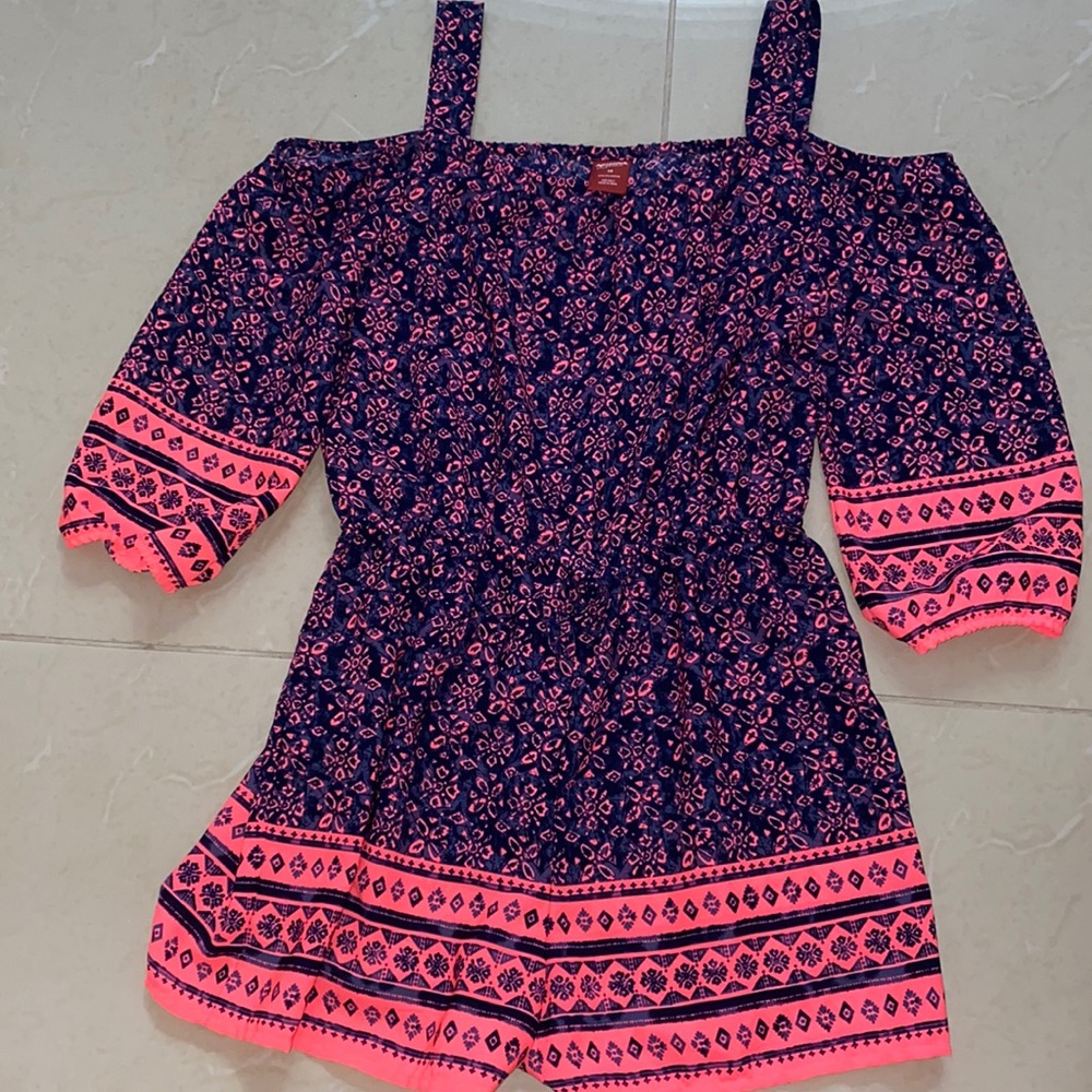 Kids Hot Pink Short Jumpsuit